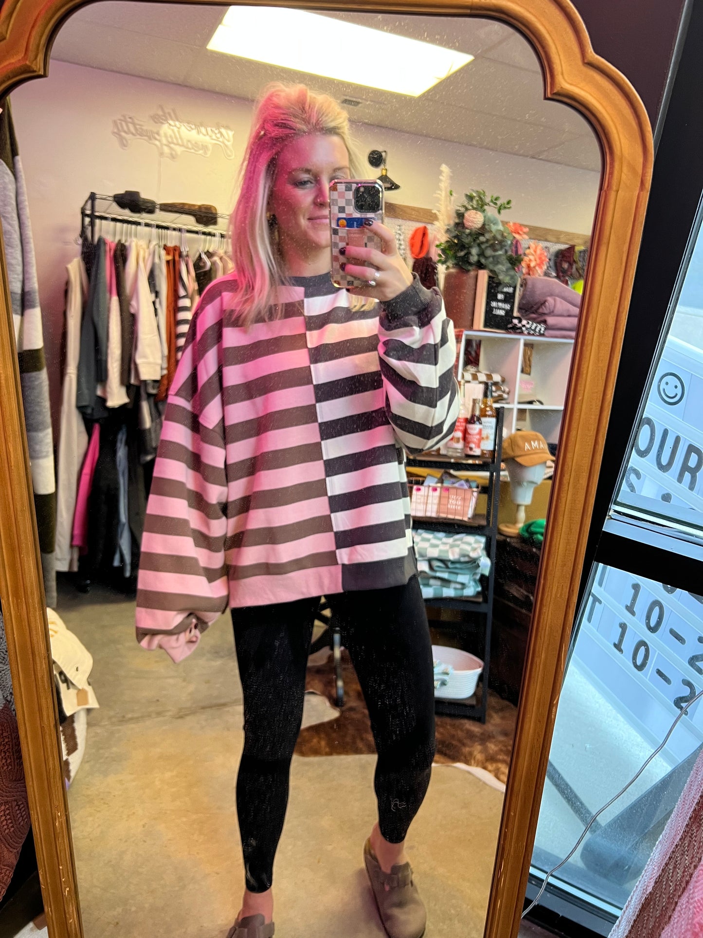 Neutral two tone sweater