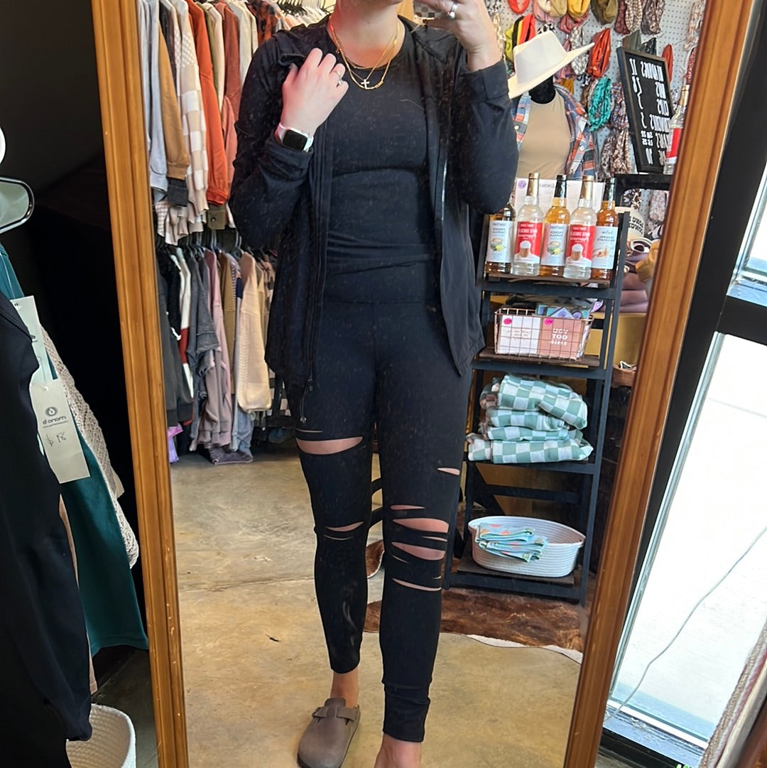 Black cutout leggings