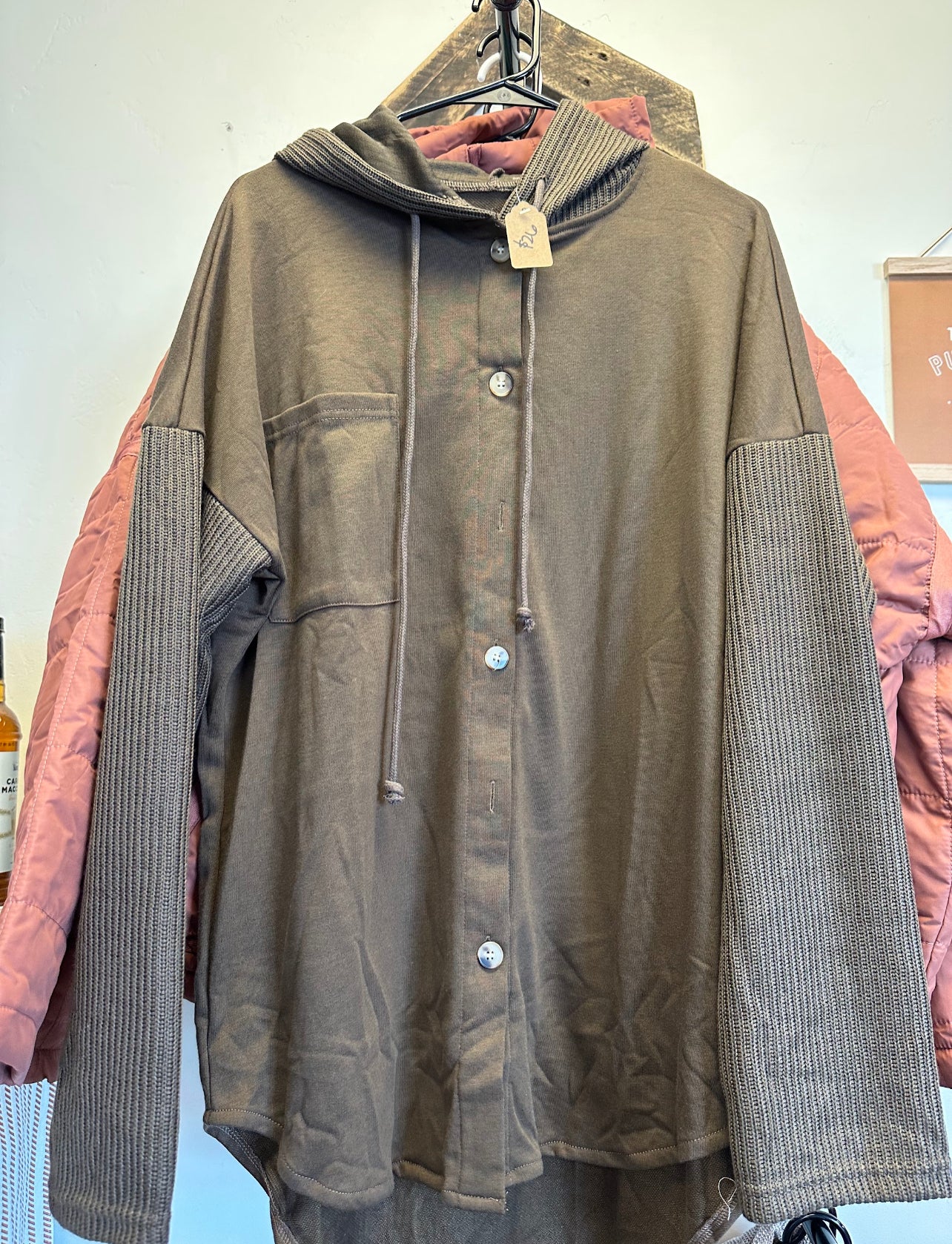Olive brown hooded sweater