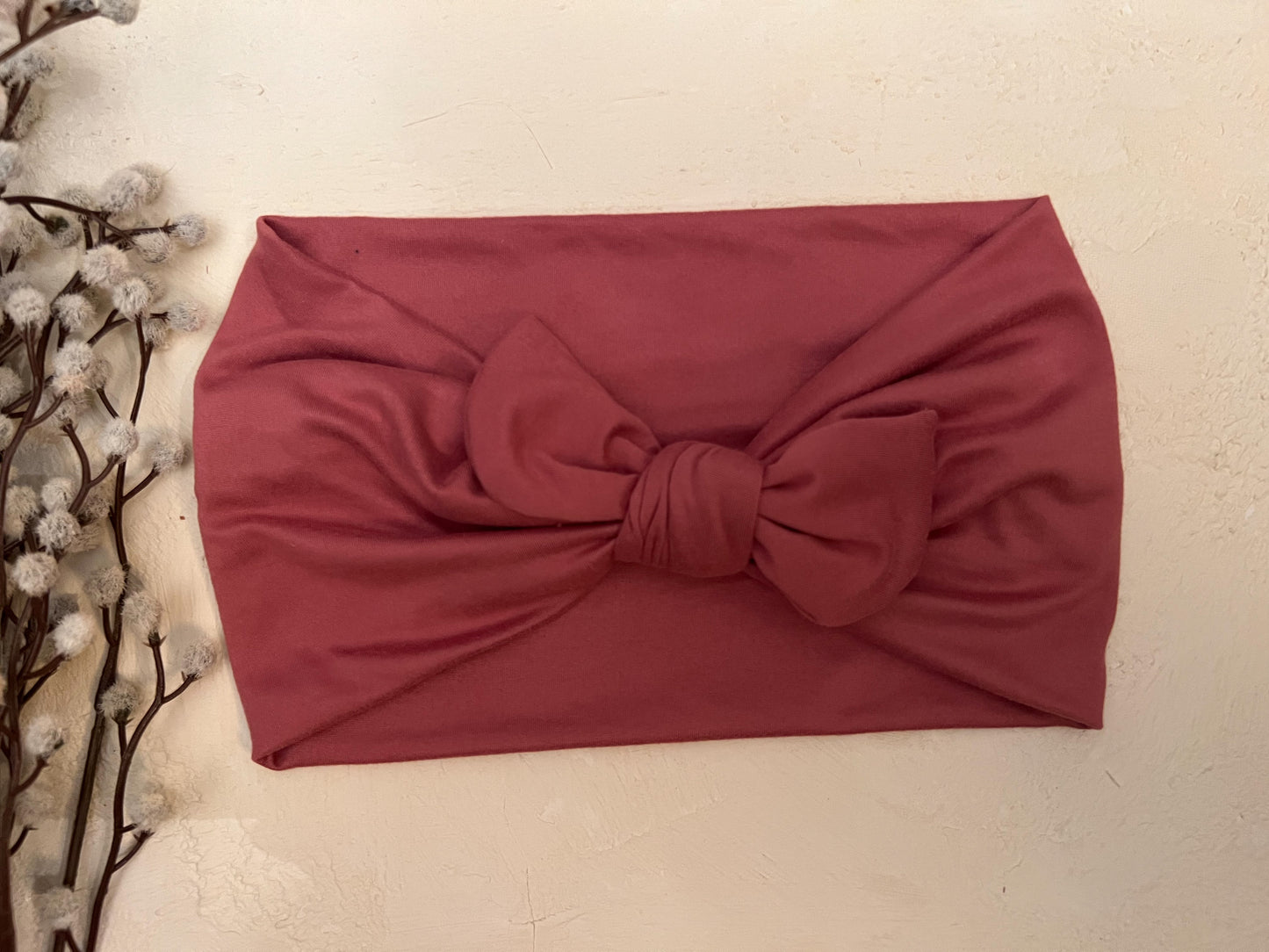 Mauve faux bow