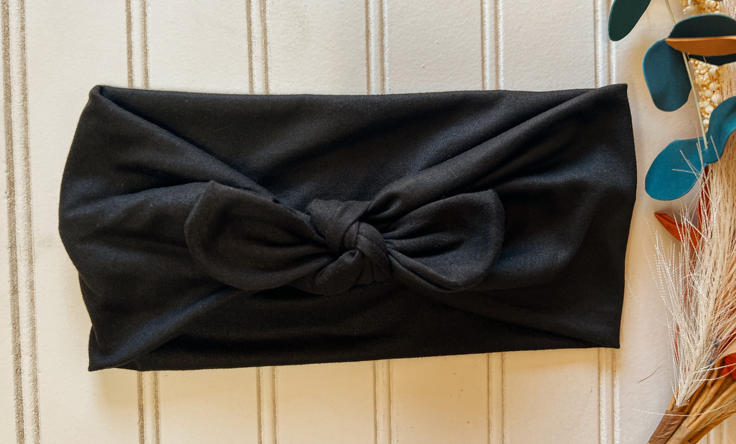 Black faux bow