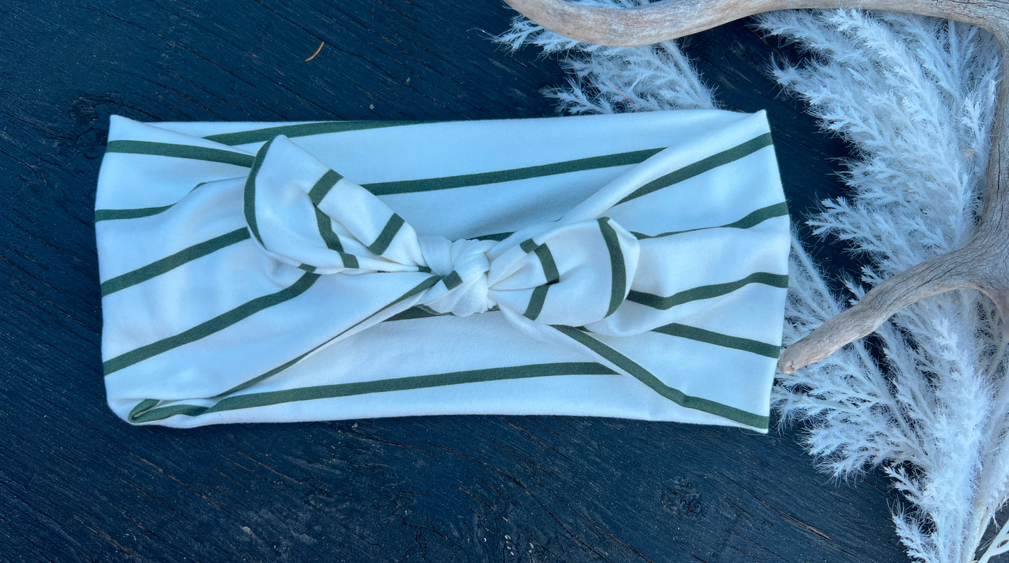 Sage on Ivory Stripe