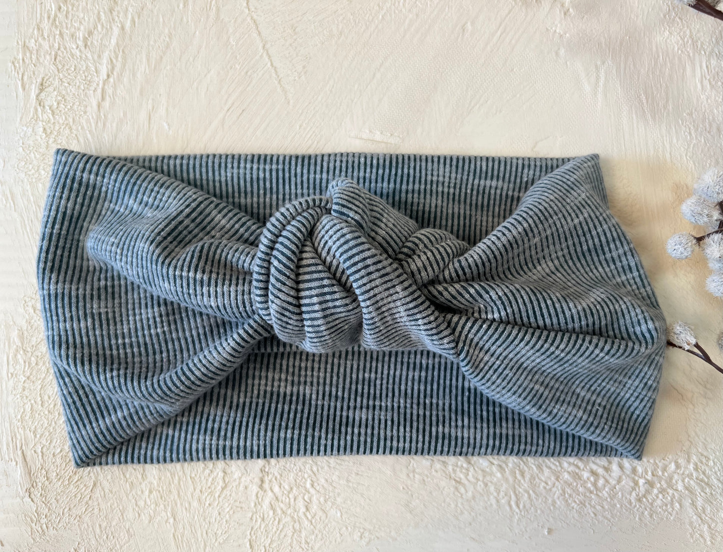 Heathered sage urban knit topknot