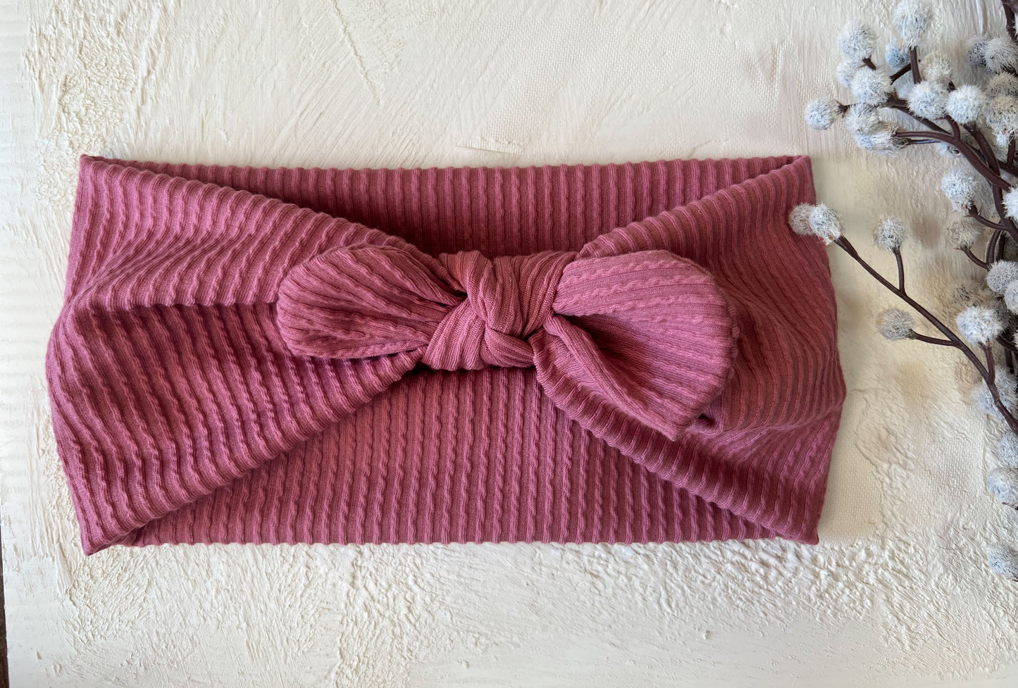 Rose urban knit faux bow