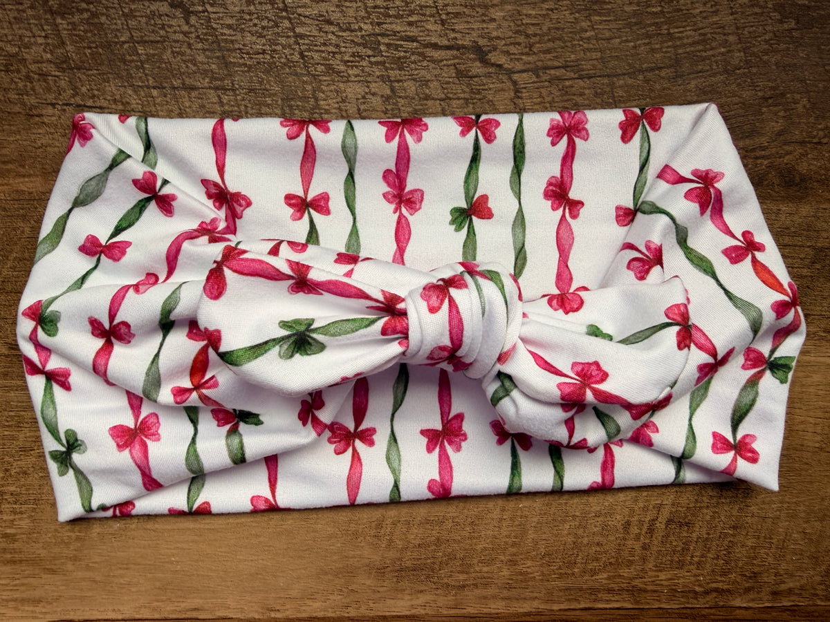 Christmas bow stripes