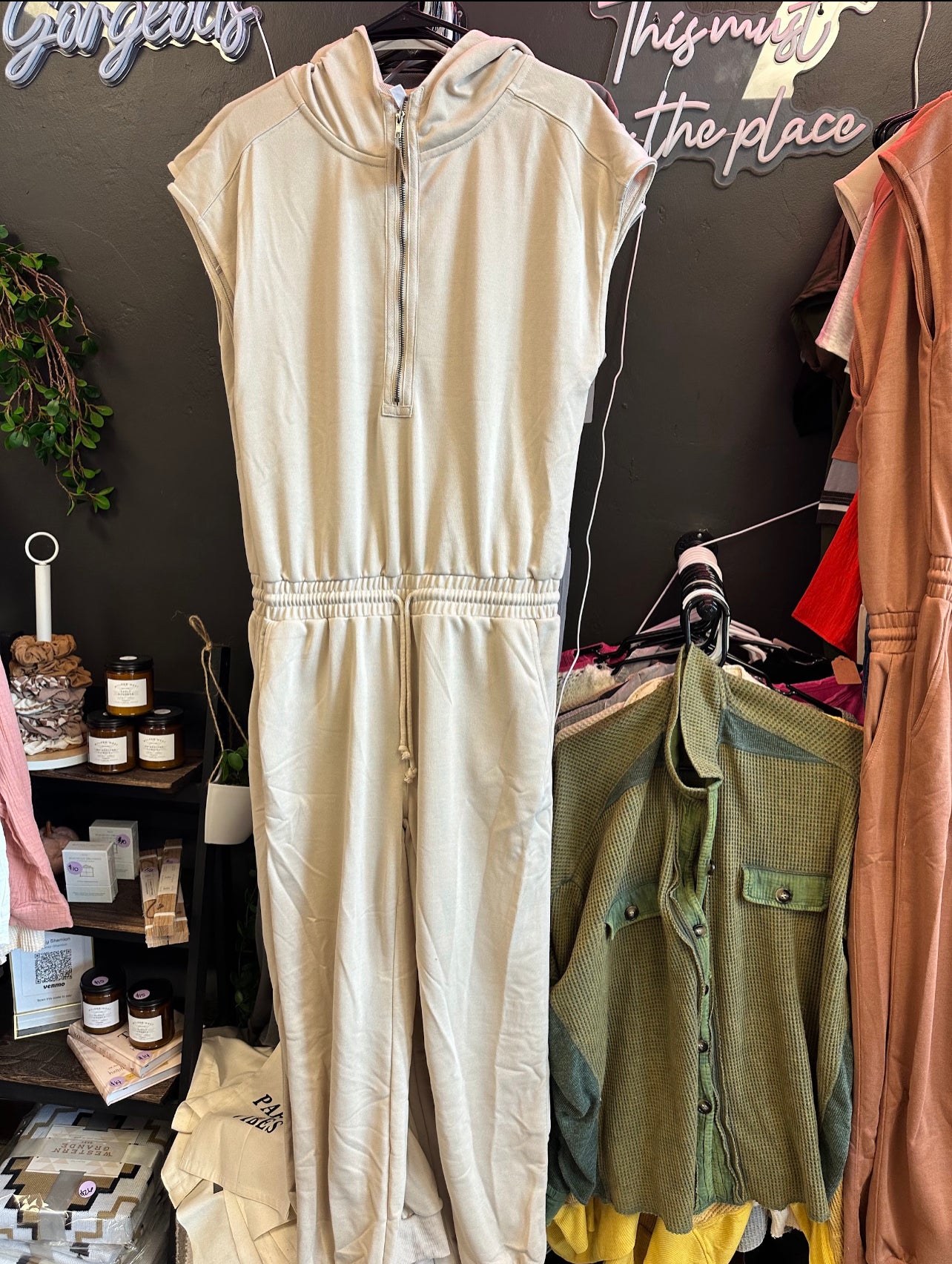 Cream jumpsuit