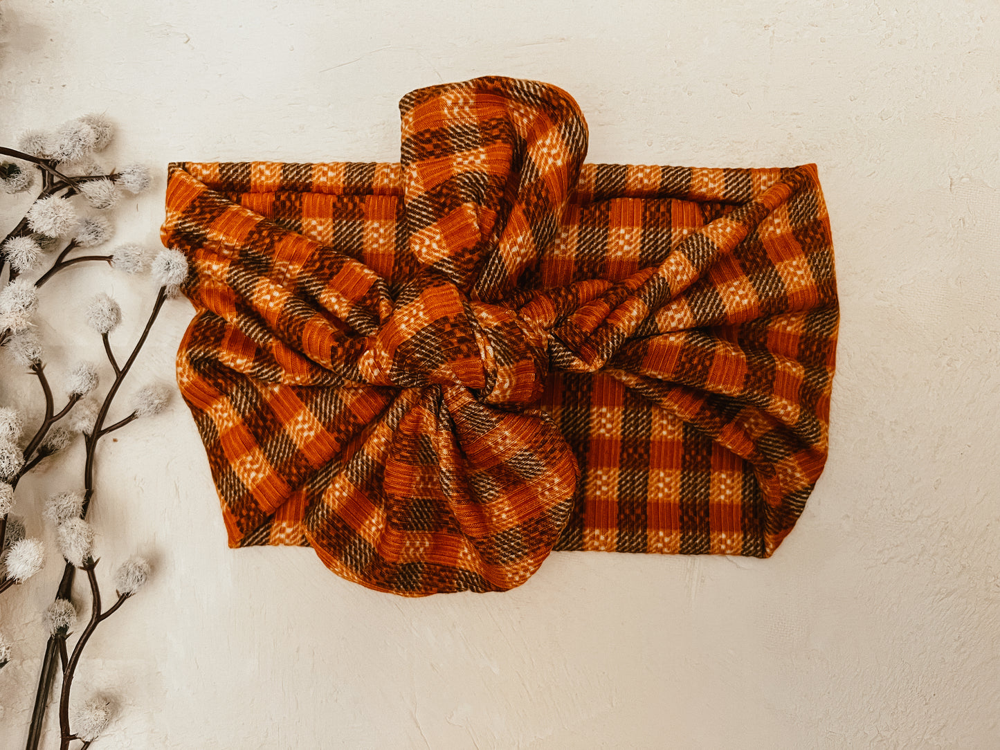 Fall gingham wander bow
