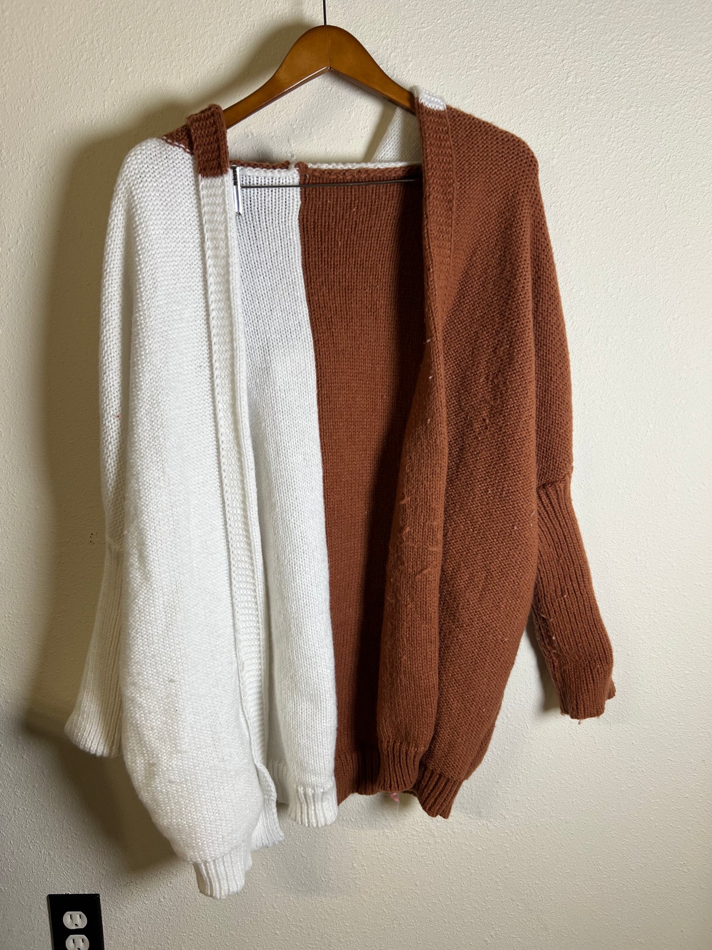 Large color block sweater