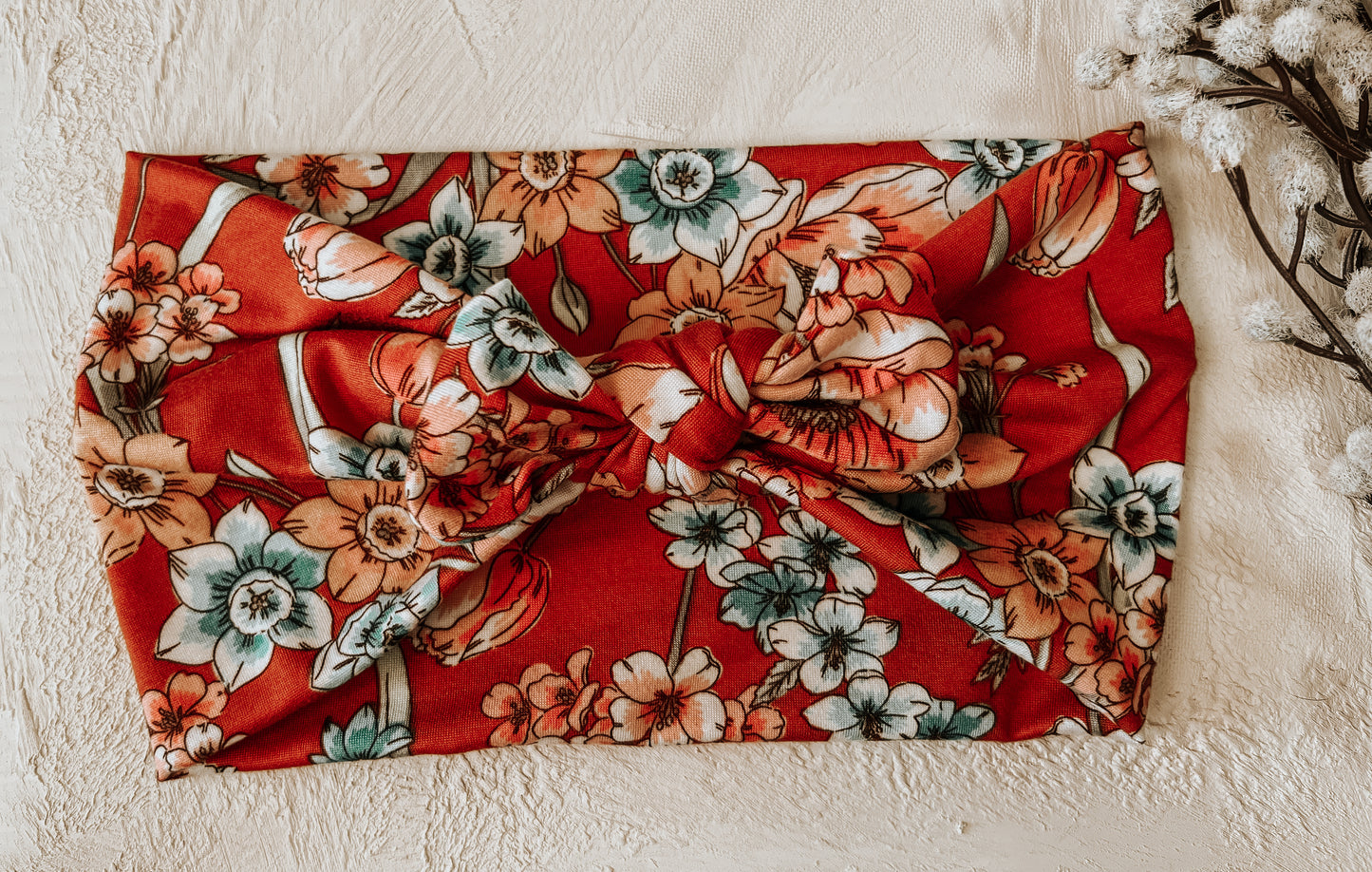 Rust foral faux bow