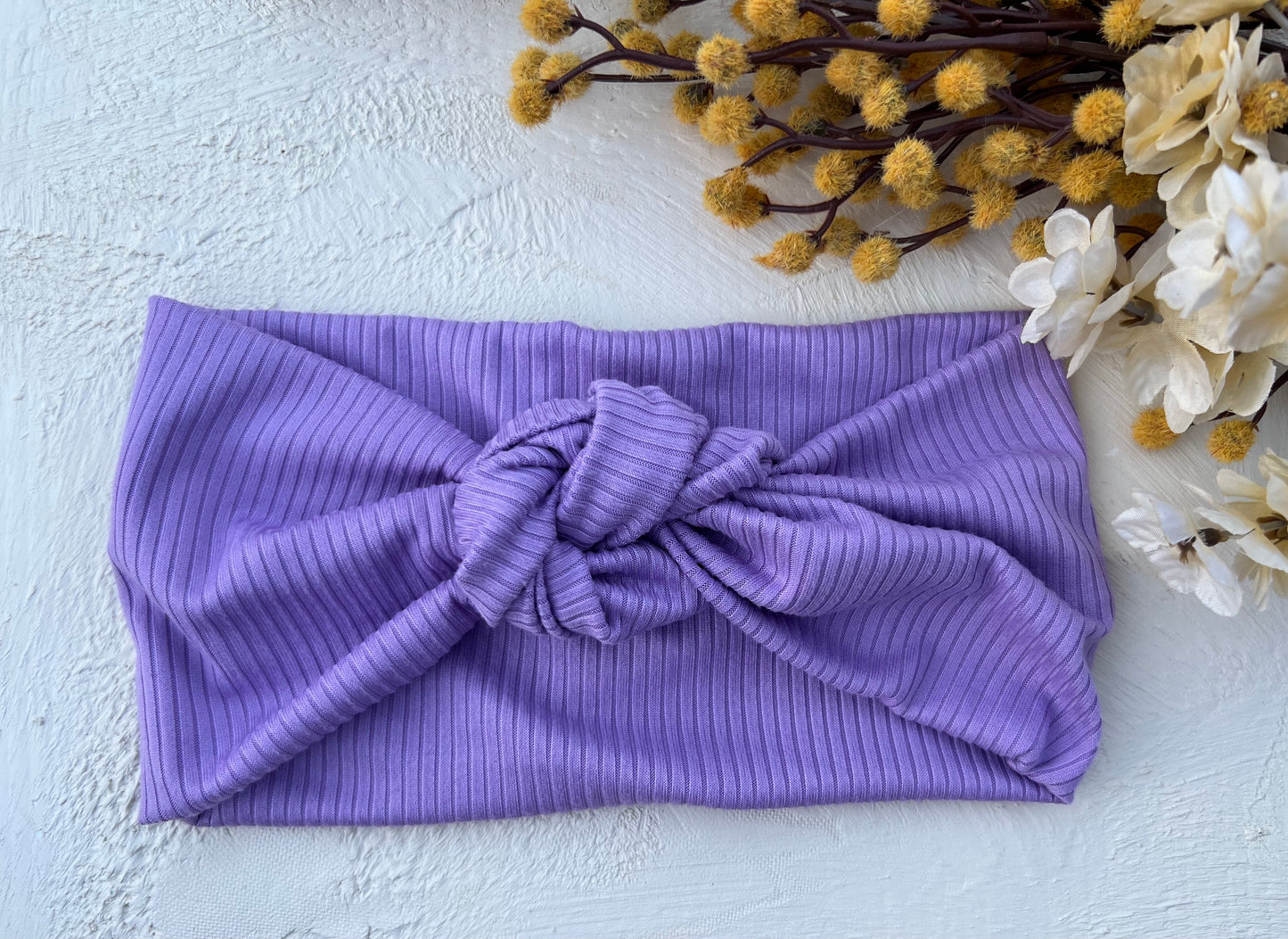 Lavender ribbed Top Knot
