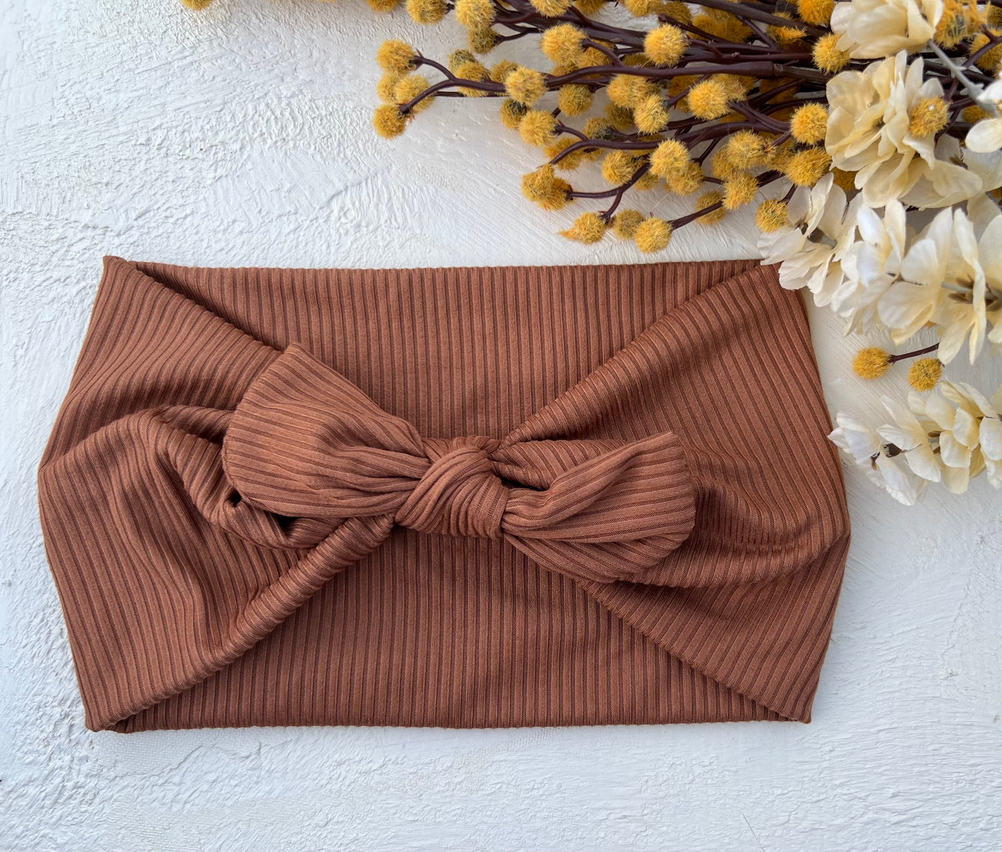 Ribbed Faux Bow camel
