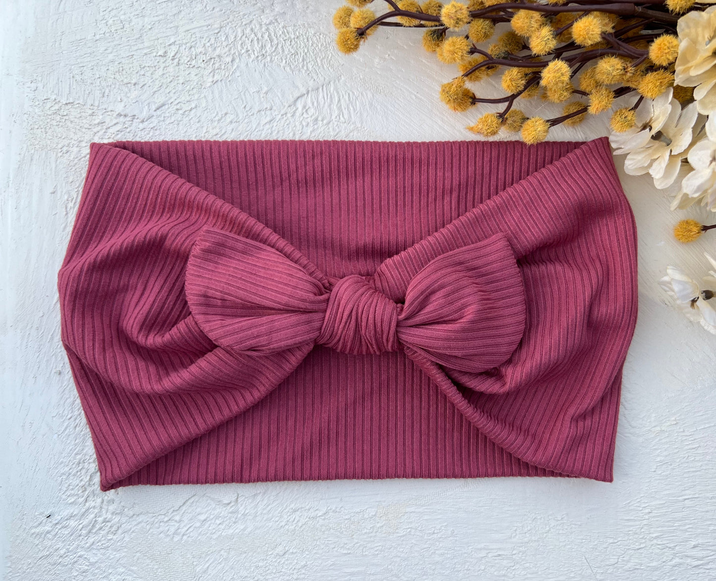 Rose ribbed Faux Bow