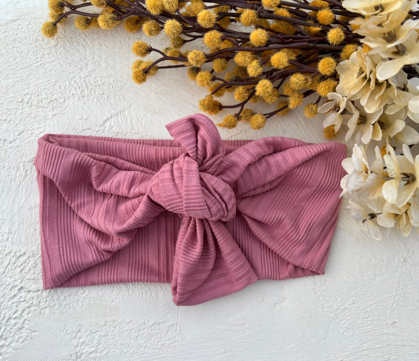 Mauve boho ribbed Wander Bow