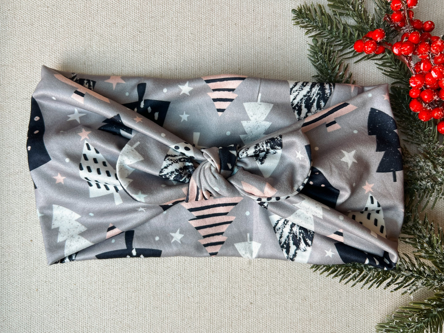 PETITE grey tree Faux Bow