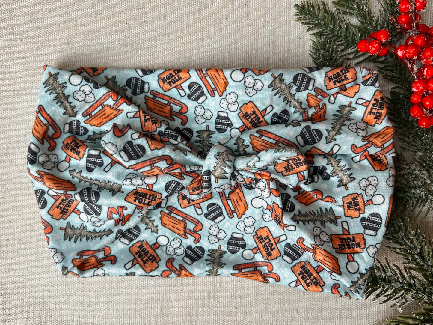 PETITE sled + mittens Faux Bow