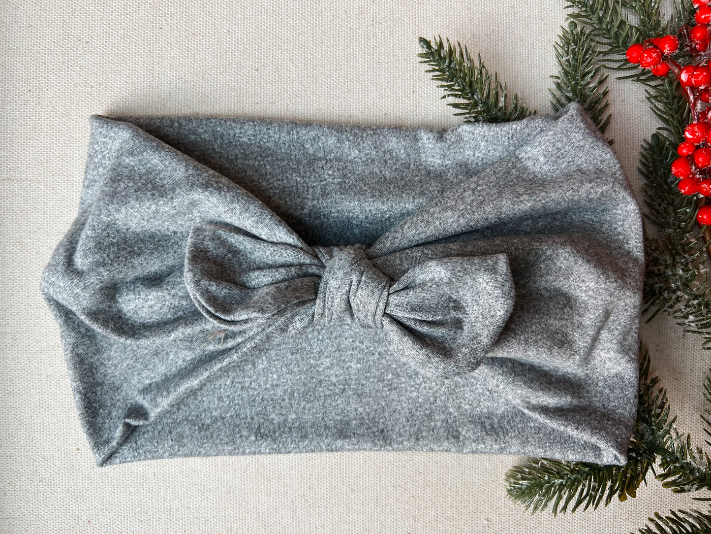 athletic grey Faux Bow