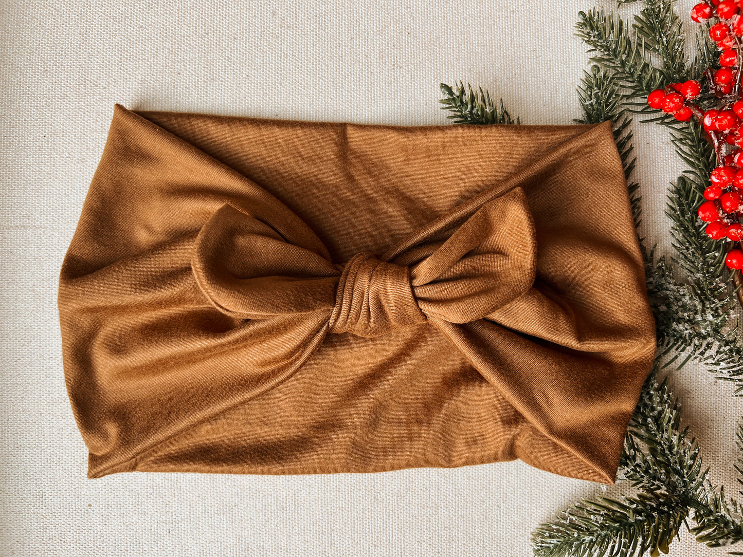 Carmel mocha Faux Bow
