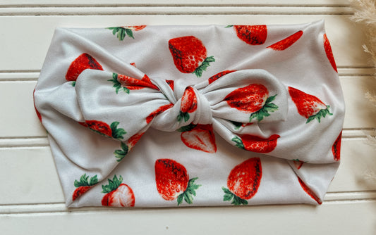 Strawberry faux bow