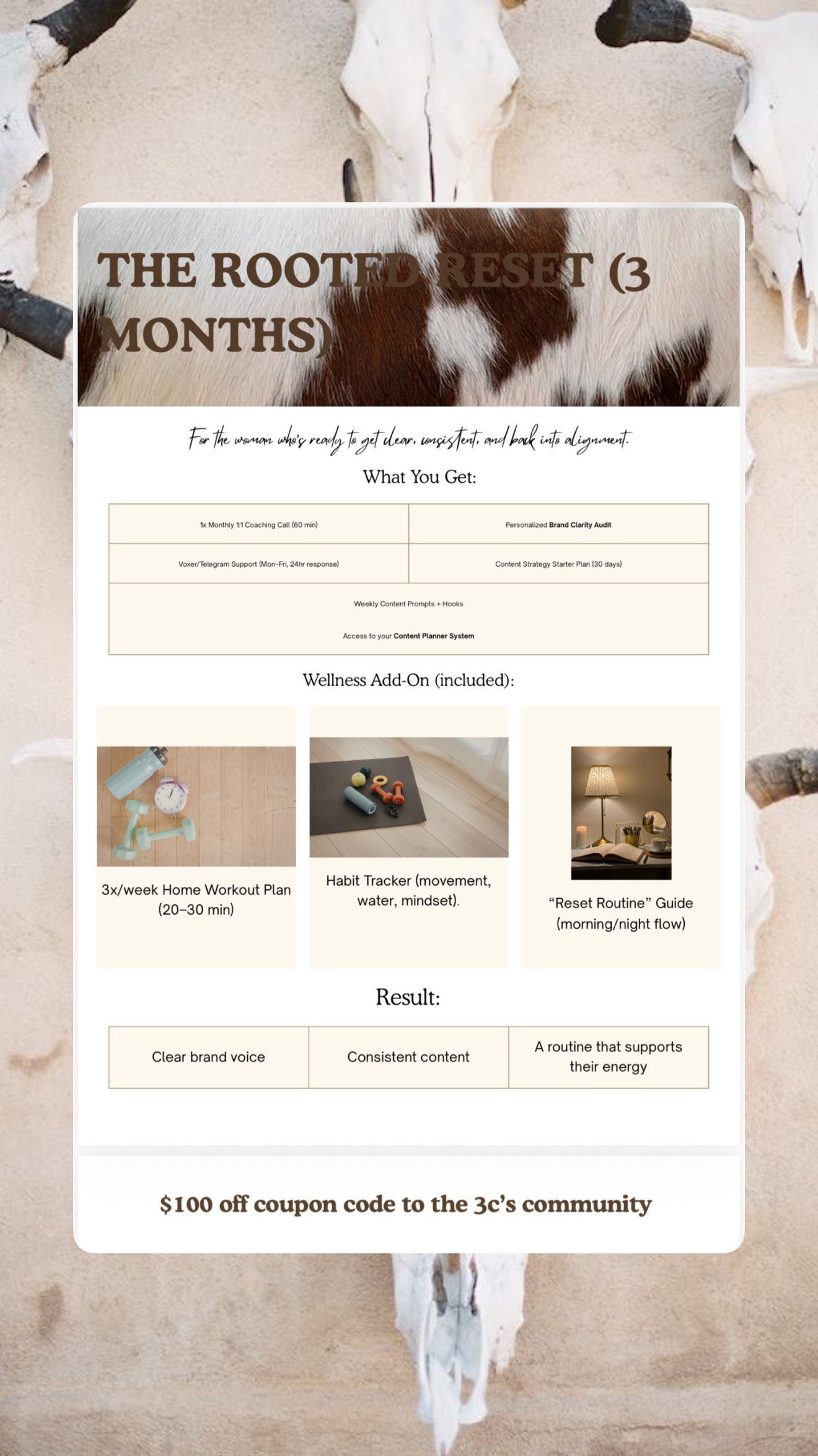 3 month coaching package