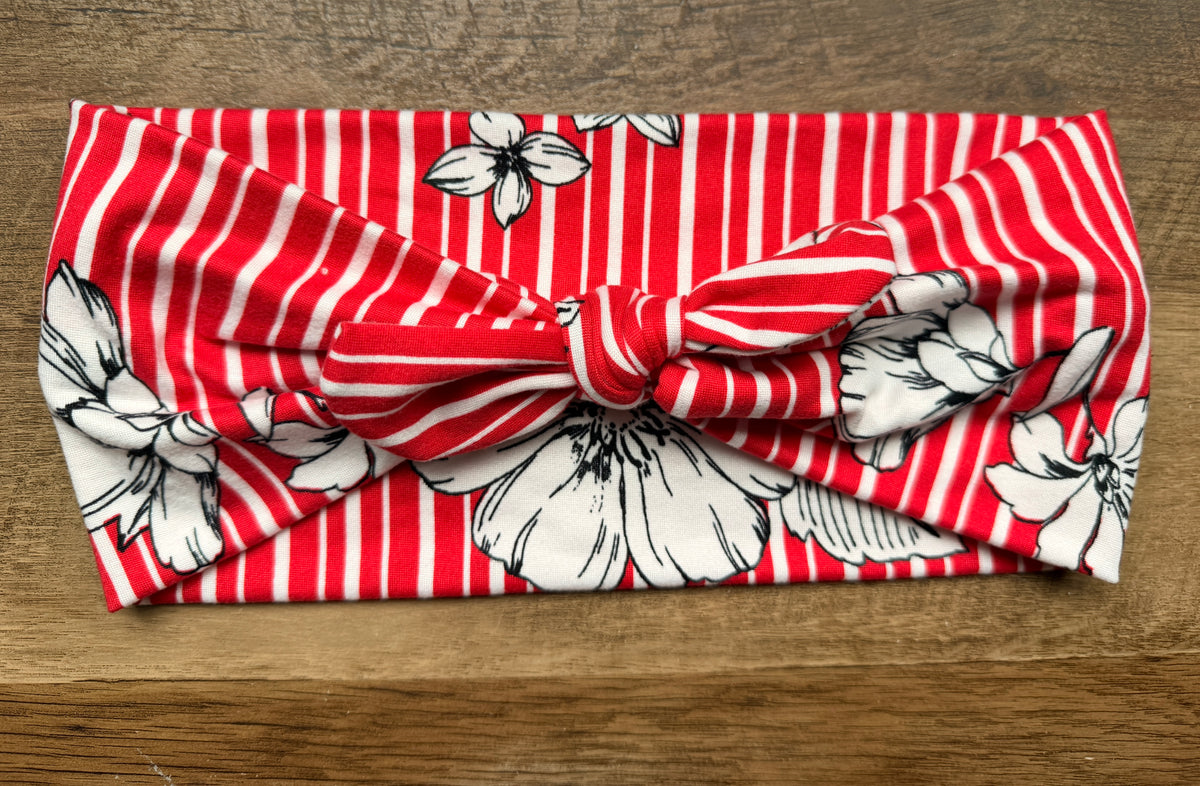 Red stripe floral