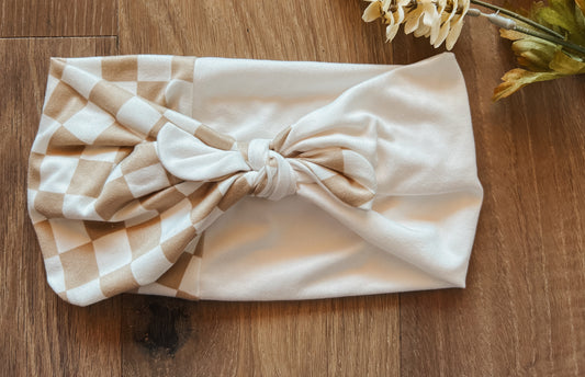 Ivory checker faux bow