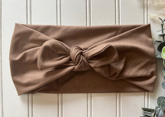 NEW mocha faux bow