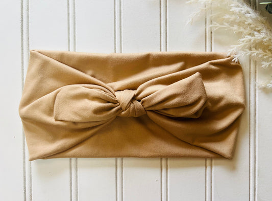 White mocha faux bow