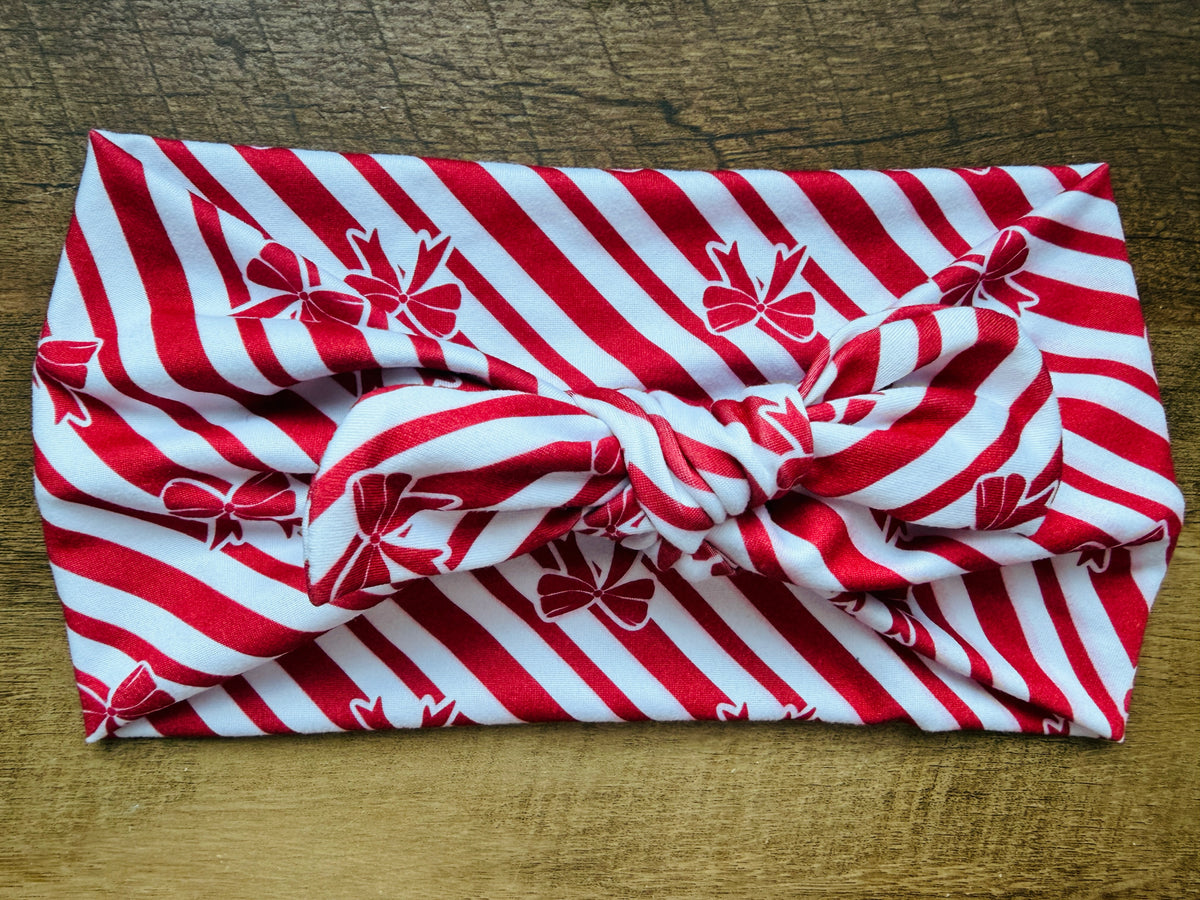 Candy cane bow stripes