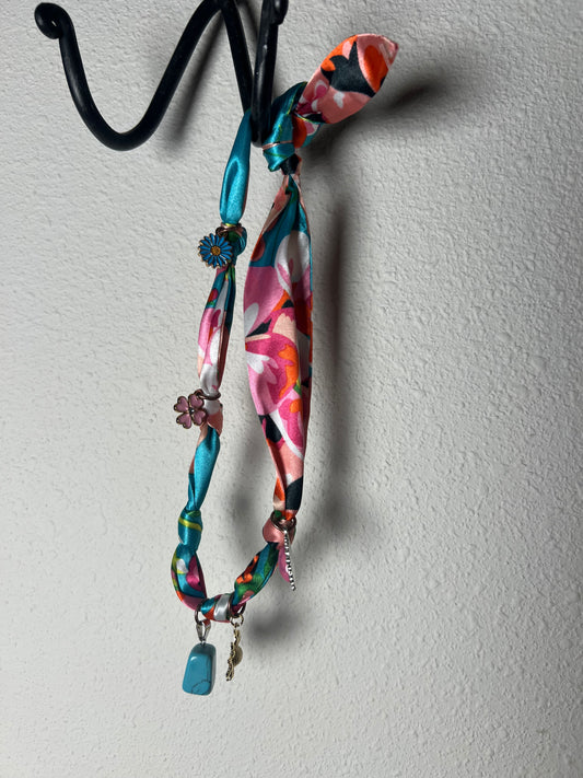 Single scarf charm necklace