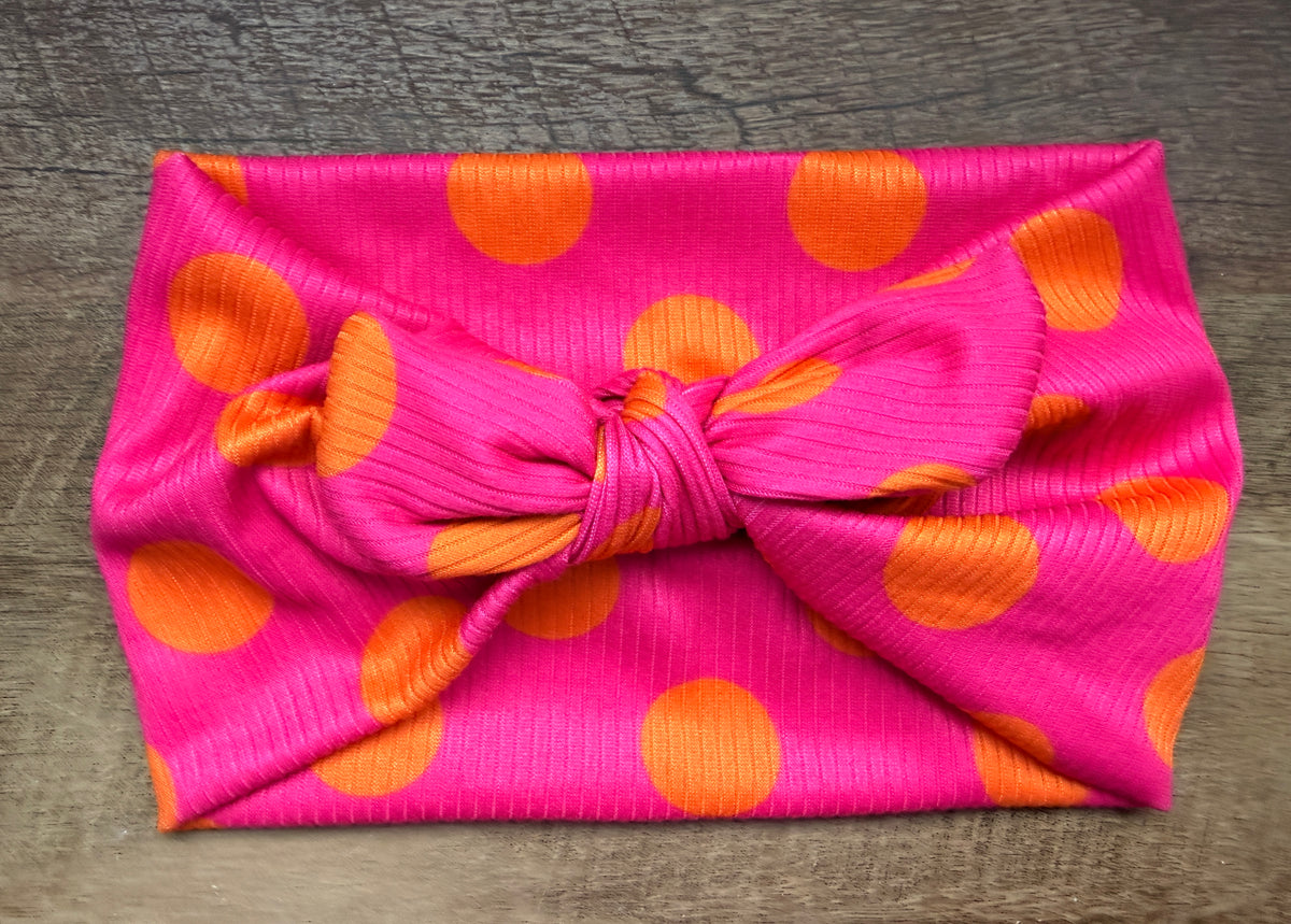 Pink + orange polka dot