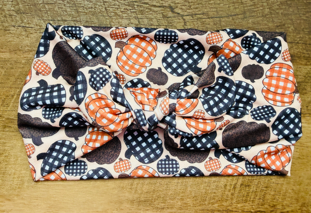 Gingham boho pumpkins