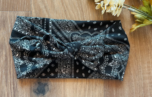 Black bandana faux bow