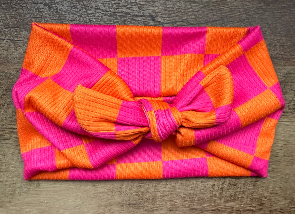 Pink + Orange checker
