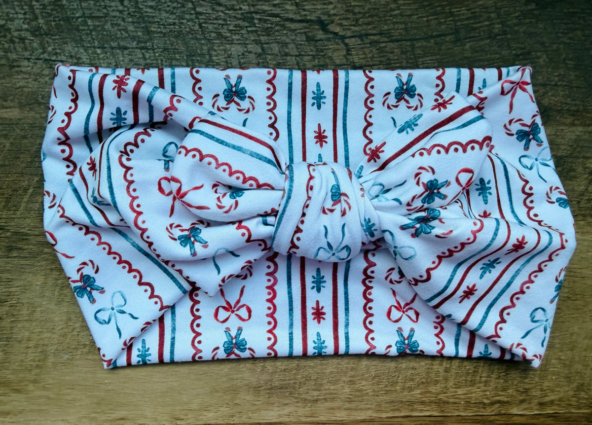 Vintage Christmas bows stripe