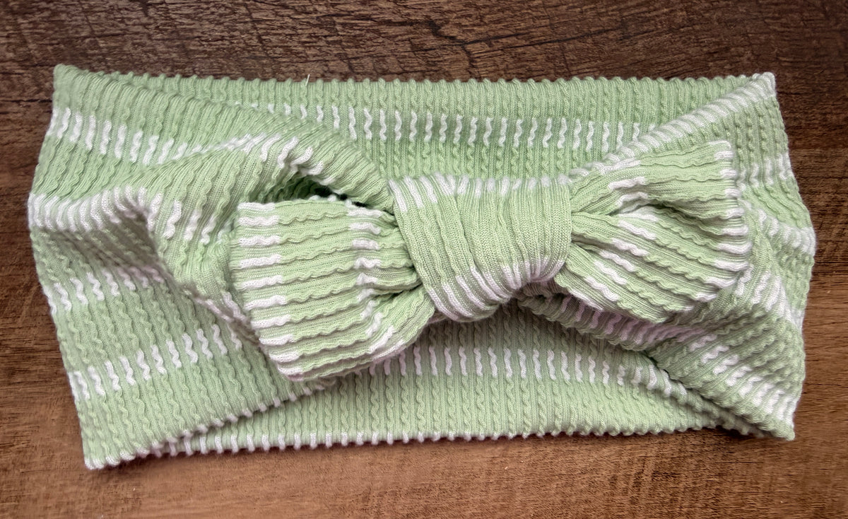 Sage + white urban stripe