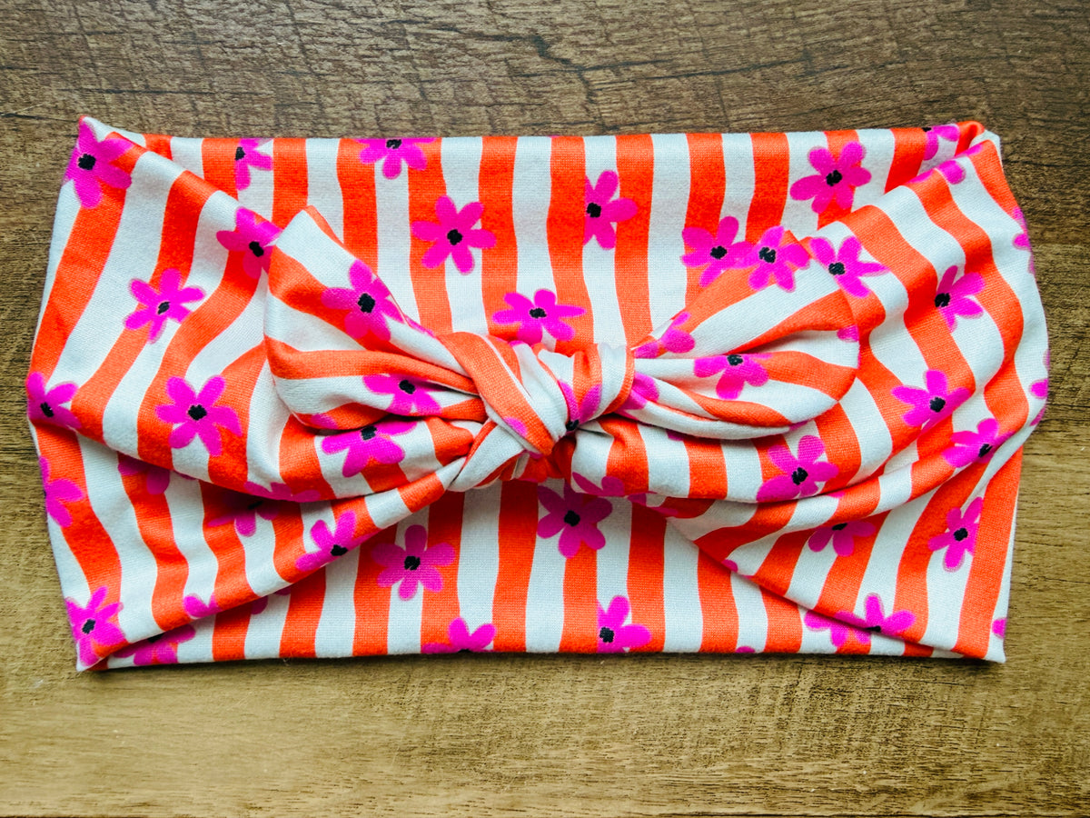 Orange stripe + Flowers