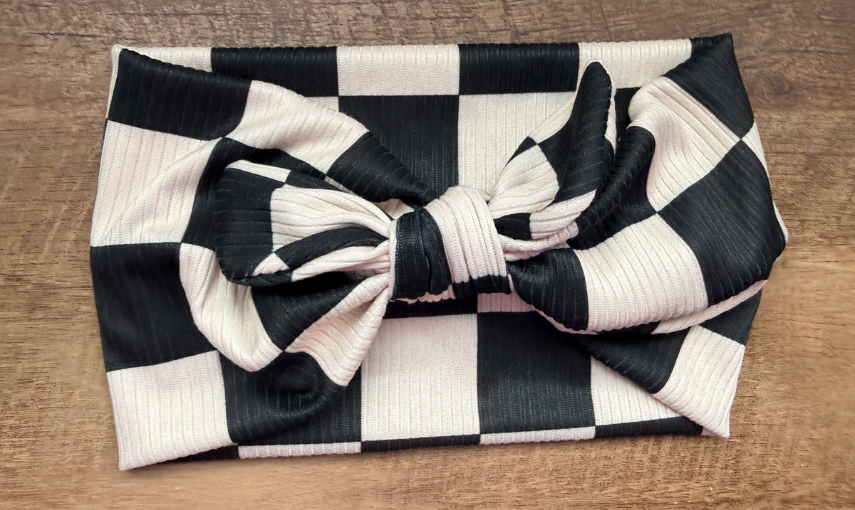 Cream + Black checker