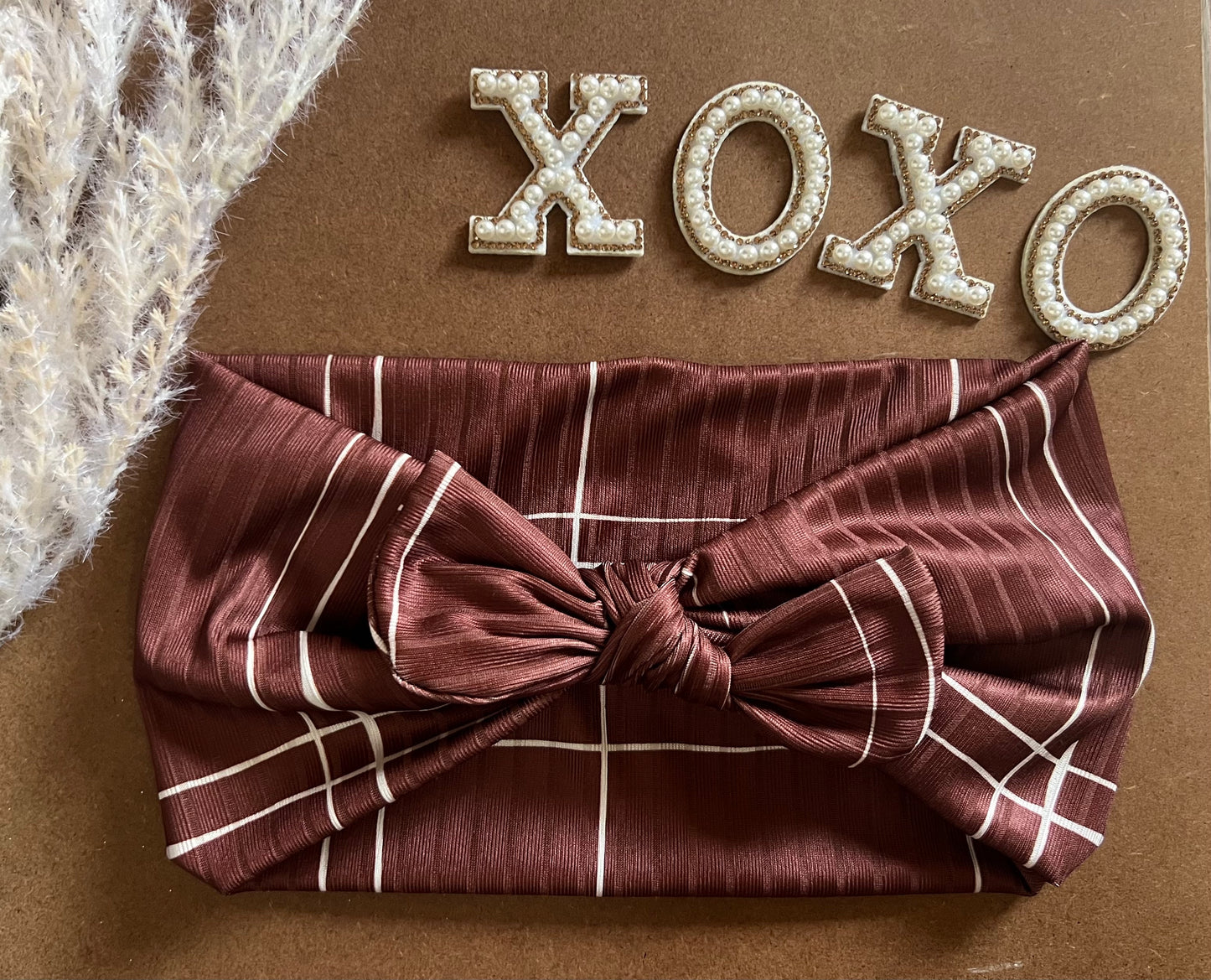 Chocolate ribbed Faux Bow
