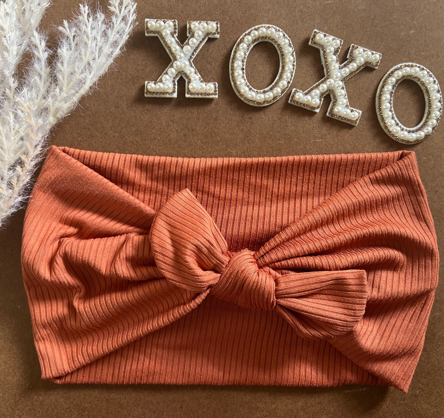 rustic Copper ribbed Faux Bow
