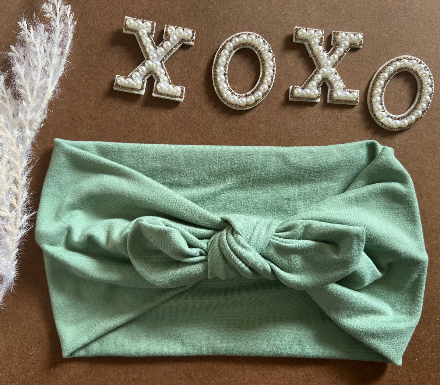 Spring sage Faux Bow